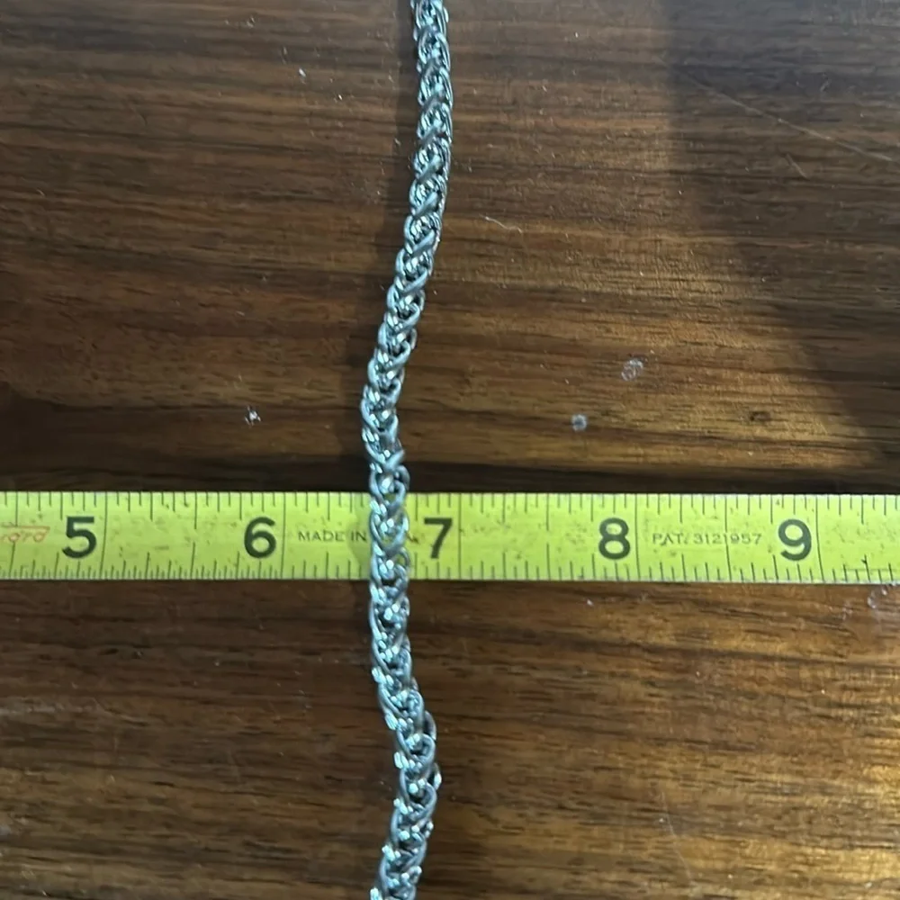 Silver Chain Necklace. Titanium interlocking link